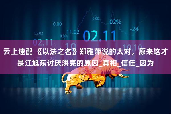 云上速配 《以法之名》郑雅萍说的太对，原来这才是江旭东讨厌洪亮的原因_真相_信任_因为